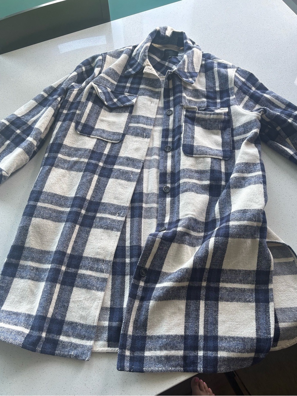 Dynamite Plaid Button-Up Shacket